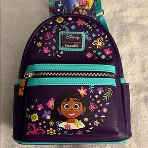 Disney Encanto Loungefly Purple Floral Mini Backpack